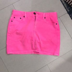 J. crew hot pink jean mini skirt